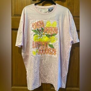 Nwt! Keep it Gypsy Pink 'Easy Peasy Lemon Squeezy' Graphic T-Shirt Sz xl